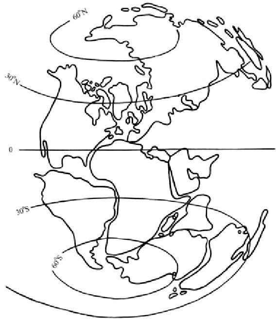 Так располагались современные континенты в начале мезозойской эры