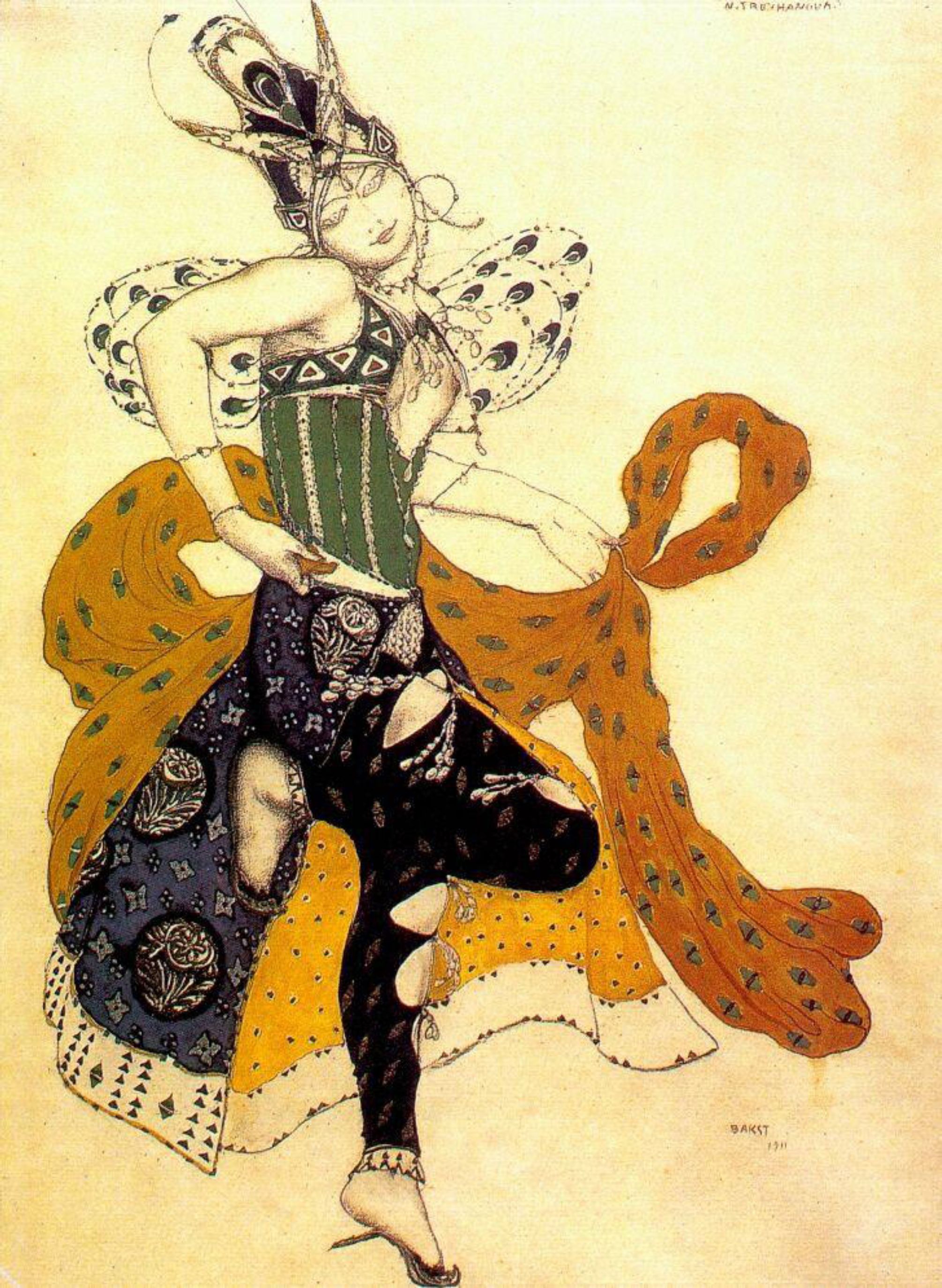 Илл. 2. Леон Бакст. Наталья Труханова в костюме Пери. 1911