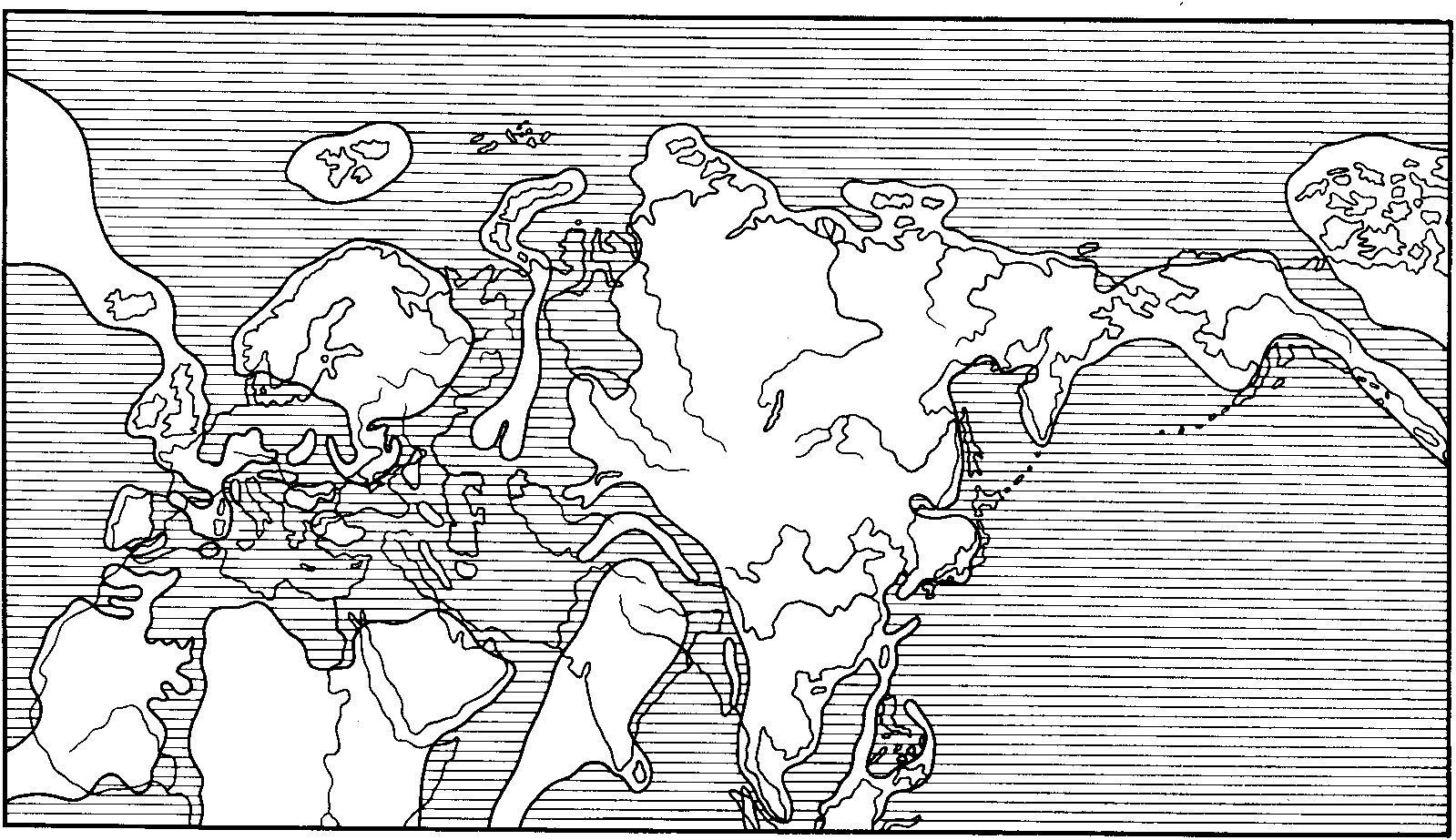 Рис. 39. Схематическая карта палеогеографии верхнемелового времени (по Термье, 1952)